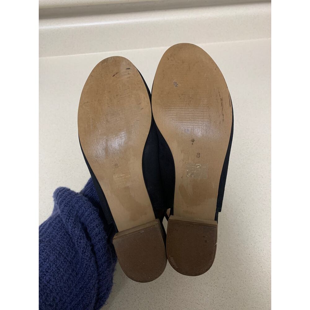 Anthropologie Seychelles Suede Sling Back Mules Black Size 8 - Picture 4 of 9